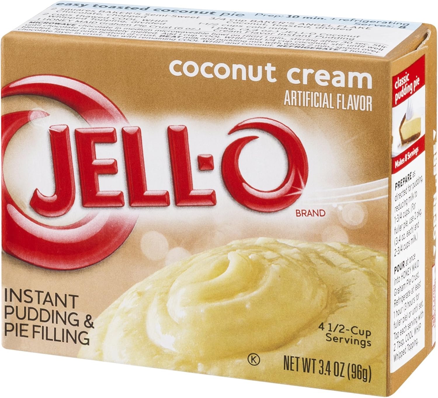 Jello Coconut Cream Instant Pudding and Pie Filling 96g
