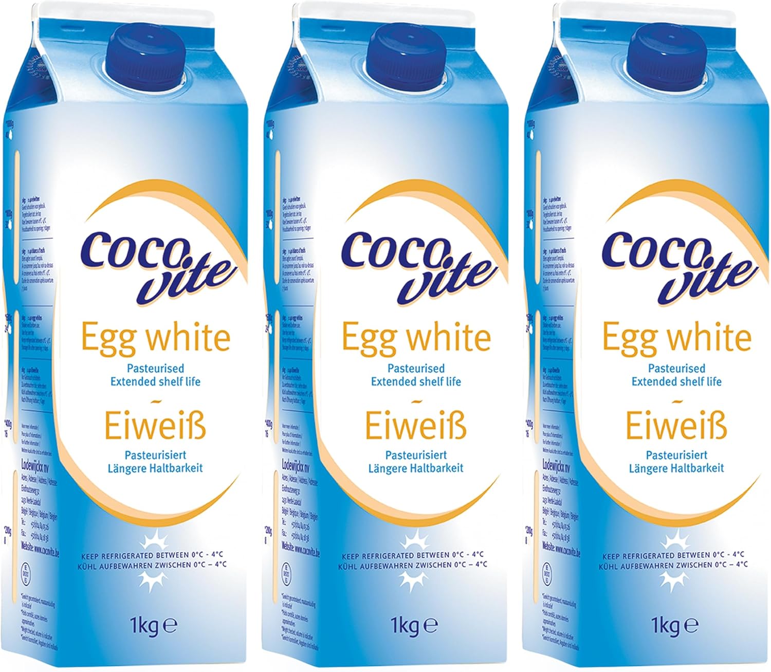 Liquid Egg Whites Pasteurised Liquid 1KG / 1 Litre Eggs White Protein by Pure Source Nutrition (3 x 1KG)