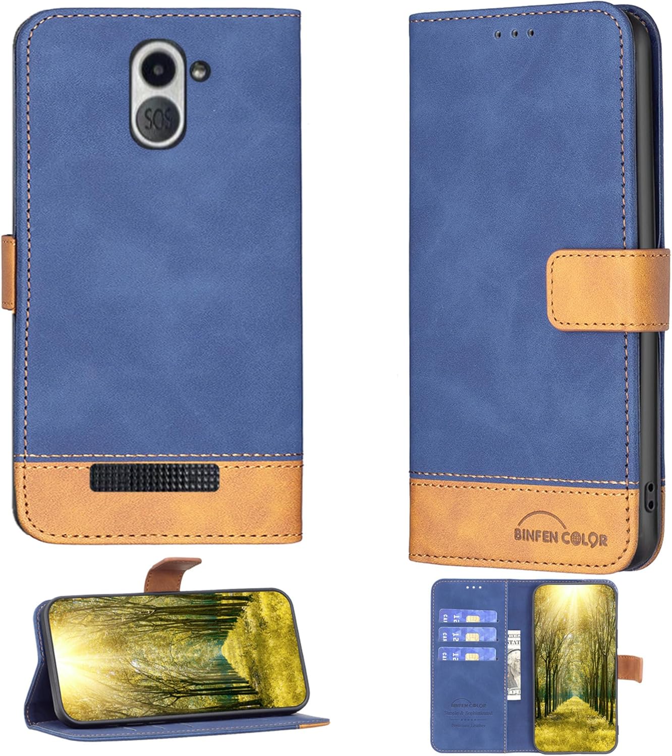 Aroepurt BERGSTROM H634 4G Case Compatible with BERGSTROM H634 4G Phone Case Cover Flip Stand Cover PU Leather BF11 Wallet Case Blue