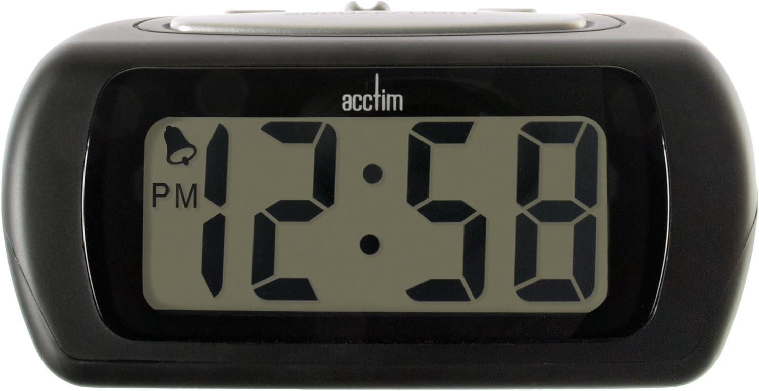 Acctim 12343 Auric Alarm Clock, Black, one size, Synthetic, MEDIUM
