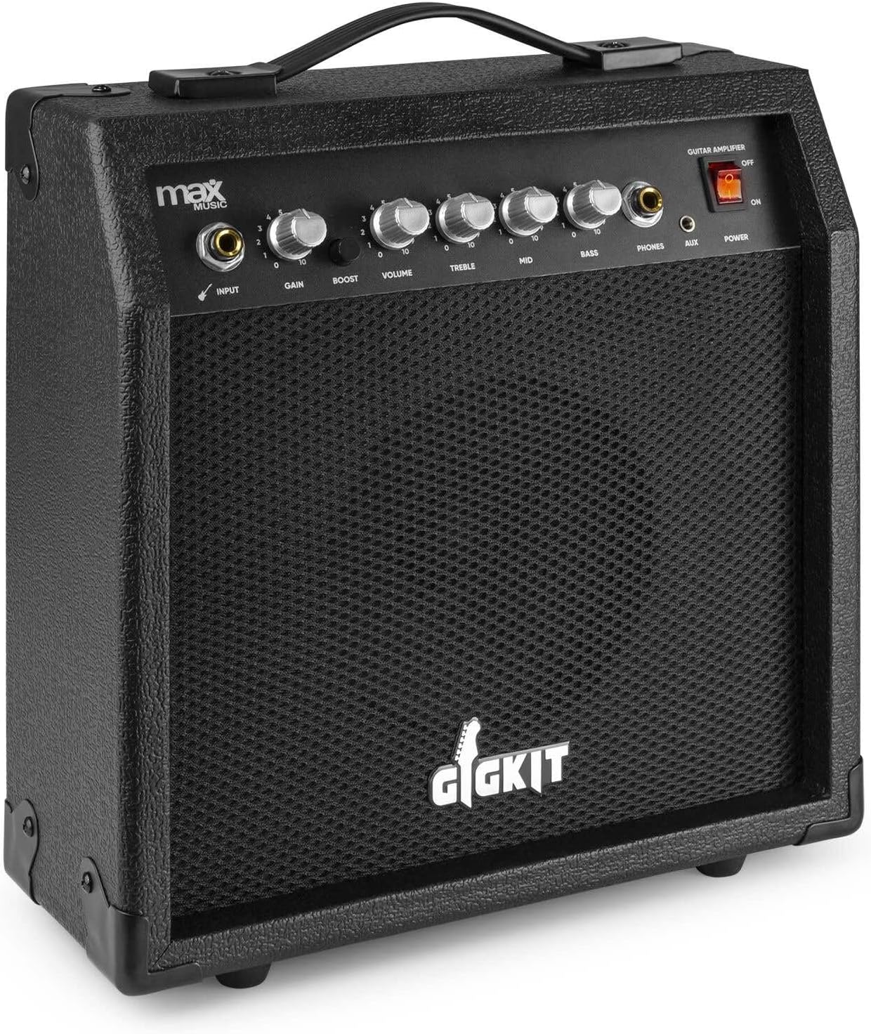 Max GIGKit 40W Practice Guitar Amp – Versatile Beginner Amplifier with Built-in Effects, Compact Design for Home & Studio, AUX Input, Headphone Port, Black