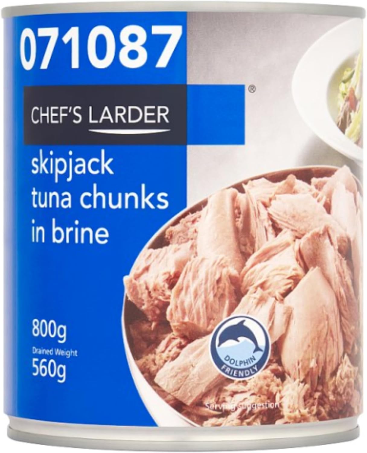 Chef's Larder Skipjack Tuna Chunks in Brine, 800g, Drained Weight 560g