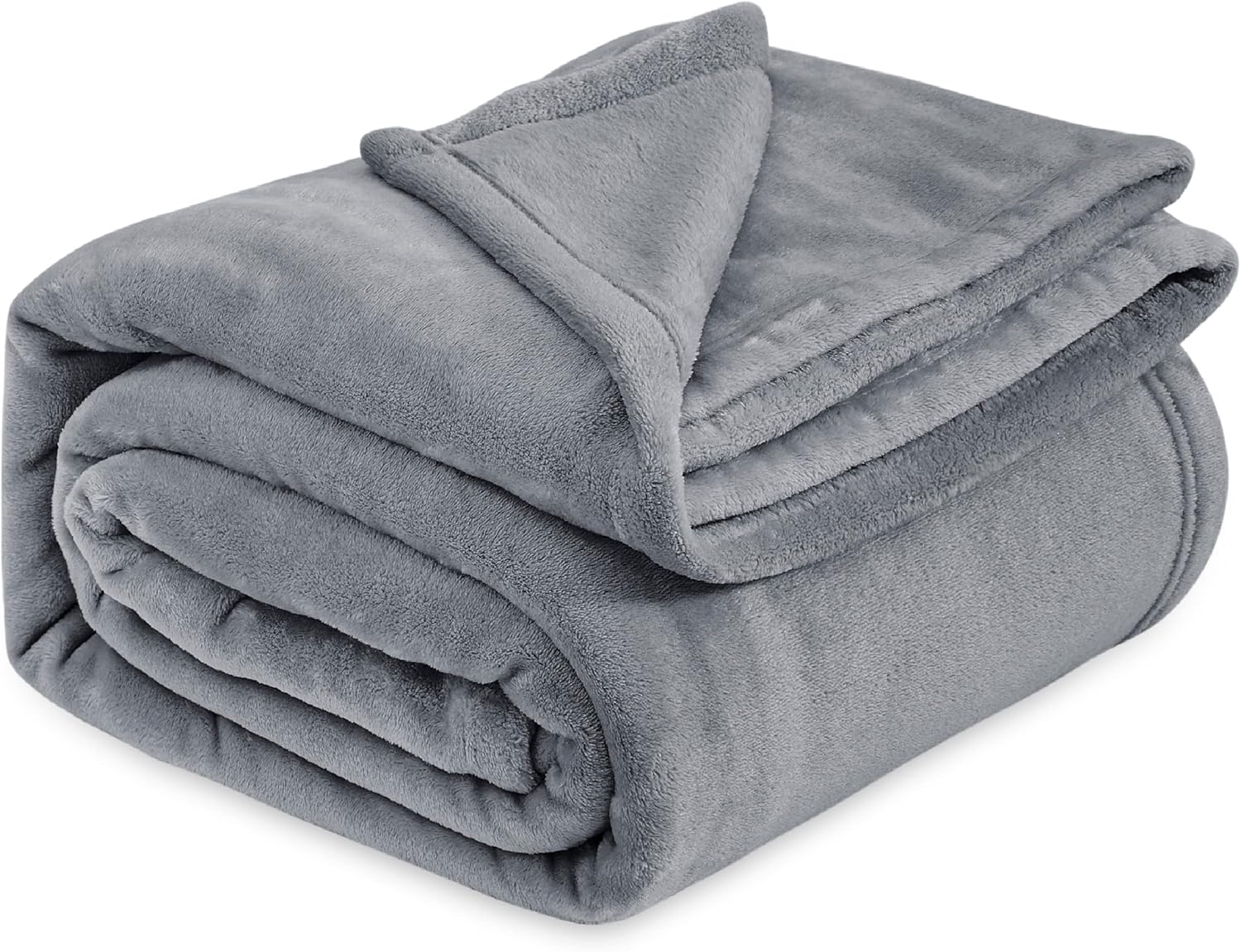 Bedsure Fleece Bed Blankets Queen Size Grey - Soft Lightweight Plush Fuzzy Cozy Luxury Blanket Microfiber, 90x90 inches