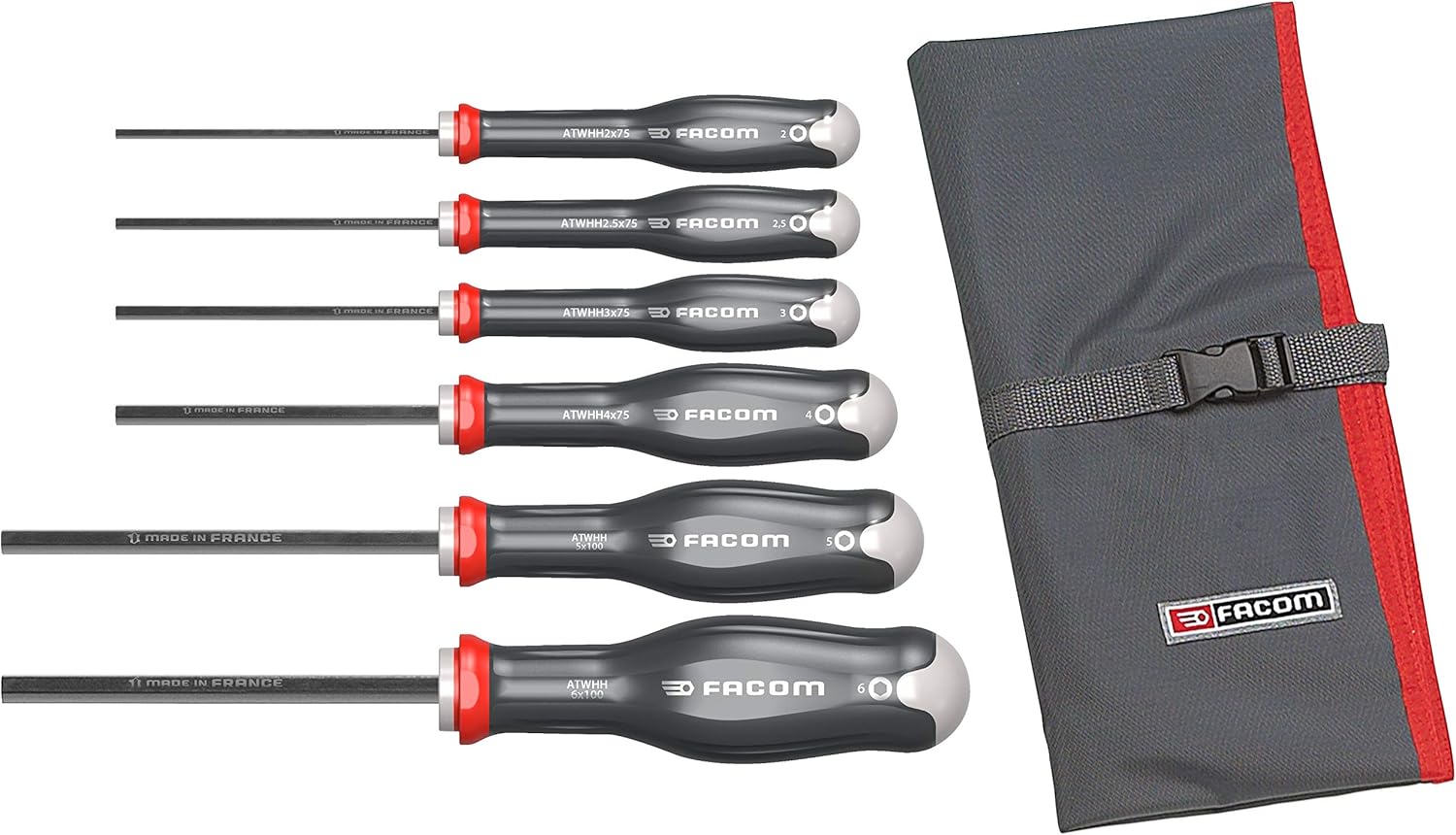 FACOM ATWHH.JT6 Set of 6 PROTWIST Screwdrivers with 6-Sided Perforations