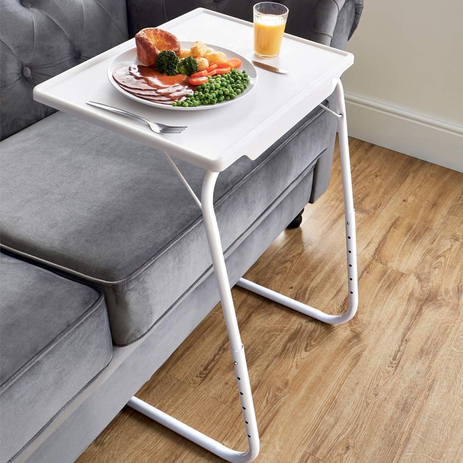 Chums Adjustable Folding TV or Laptop Table with 6 Height Settings – Portable Multi-Use Valet for Jigsaws & Work