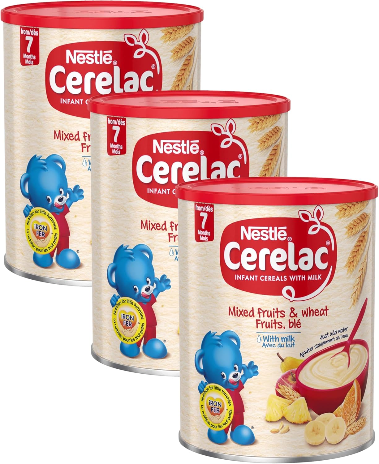 Cerelac Mixed Fruits & Wheat Infant Cereal with milk 400 g | from 7 months+ | Baby Cereal (Pack of 3)
