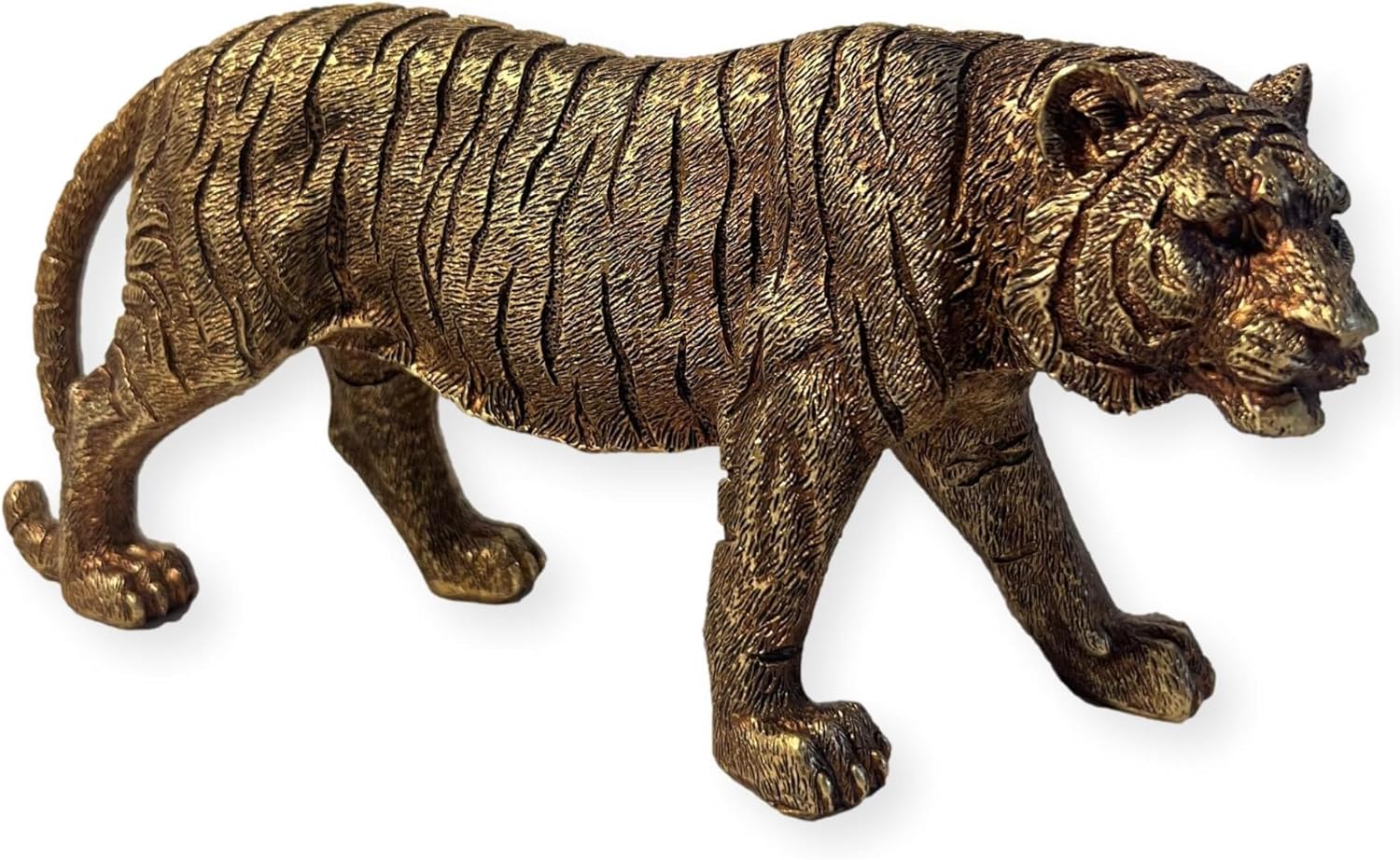 Thorness Handcrafted Bronze-Effect Tiger Statue - Elegant and Decorative Ornament for Home or Office Decor