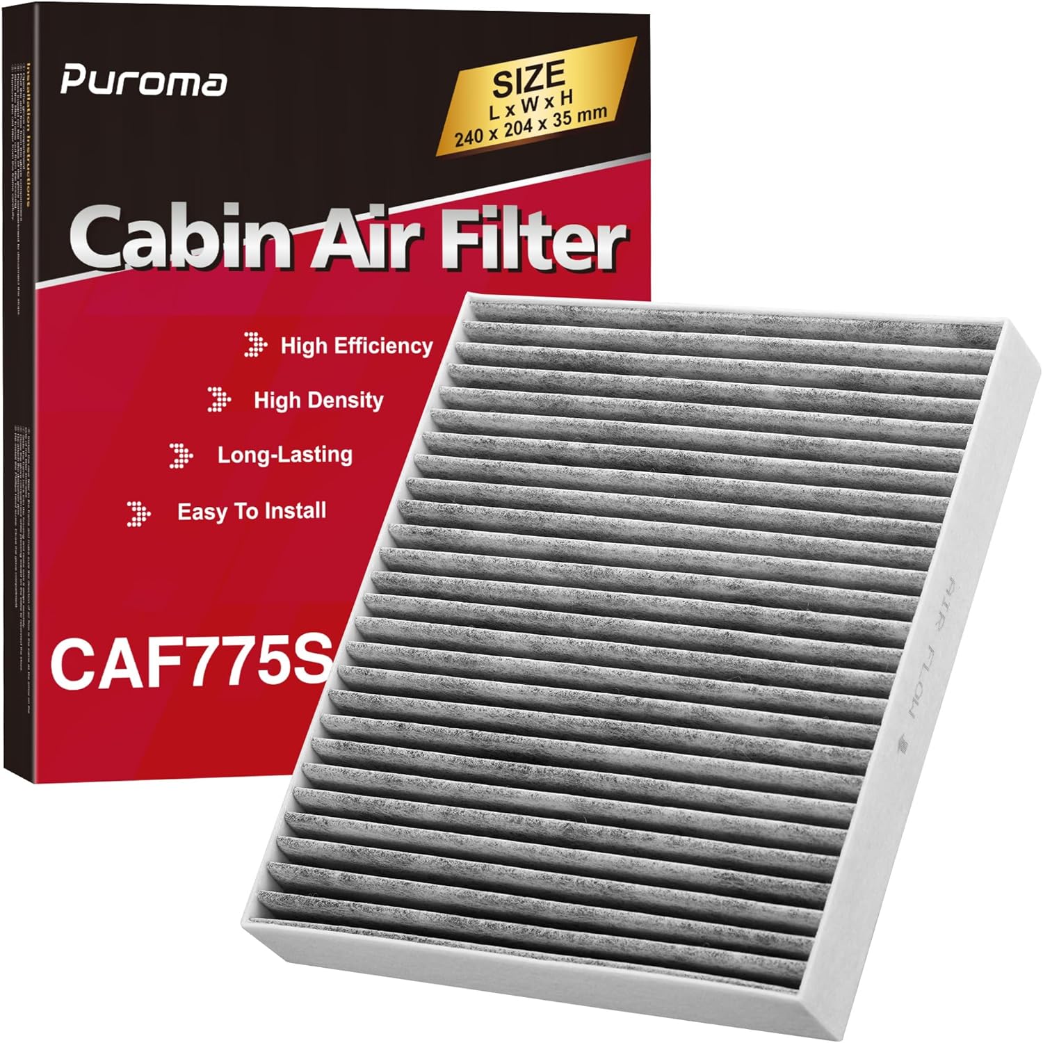 Puroma Cabin Air Filter with Activated Carbon, Replacement for CF10775, Buick Allure, Cascada, Encore, Lacrosse, Regal, Verano, Cadillac ELR, SRX, Chevrolet Cruze, Malibu, Orlando, Sonic, Spark, Saab