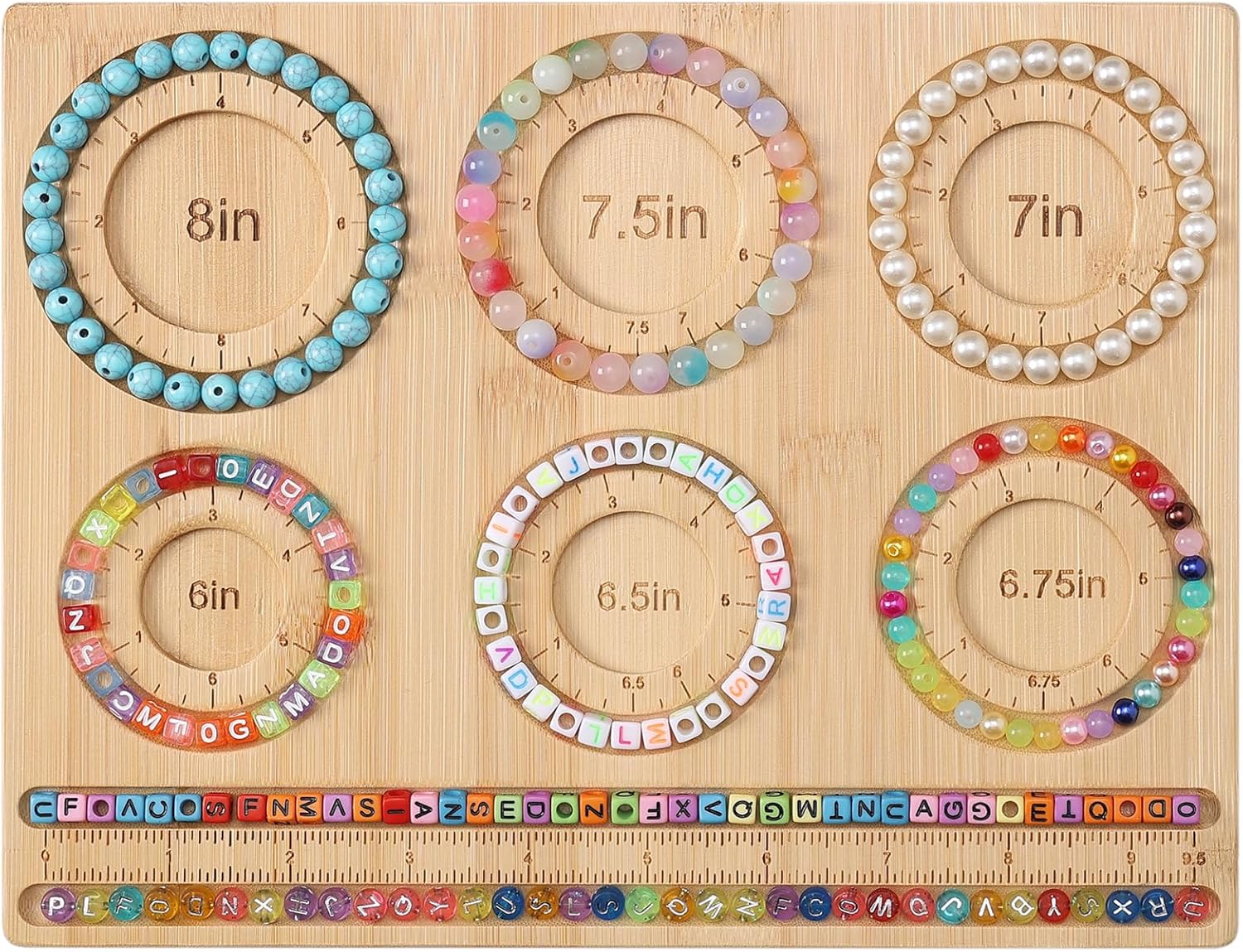 Petoysoso Bead Board for Jewelry Making, Bamboo Beading Board for Jewelry Bracelet Making, DIY Bracelet Bead Board