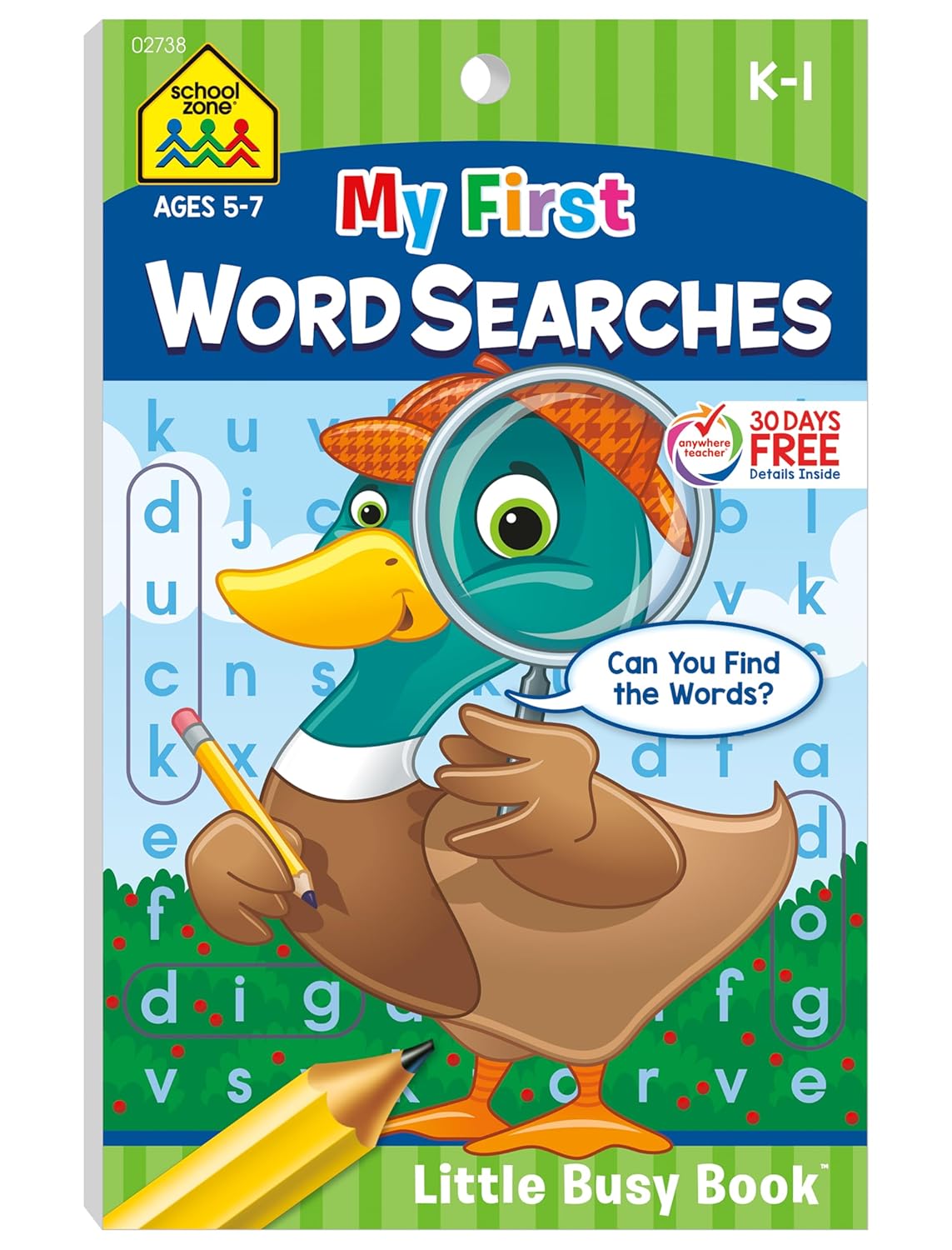 School Zone My First Word Searches Workbook: 48 Pages, Kindergarten, 1st Grade, Activity Pad, Search & Find, Word Puzzles, Ages 5 to 7 (Little Busy Book Series)
