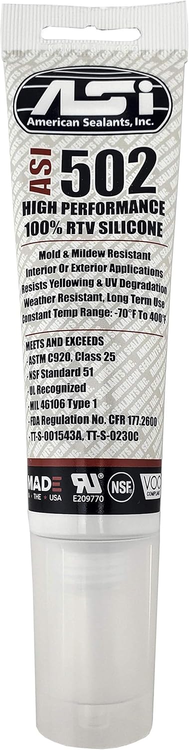 Clear Food Grade Silicone Sealant - 2.8 oz Squeeze Tube by Silicone