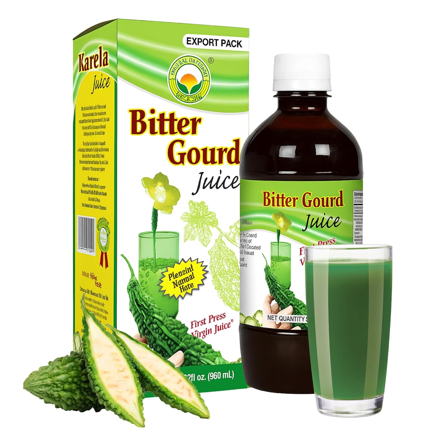 BASIC AYURVEDA Bitter Gourd Juice | Pure Karela Juice | 32.46 Fl Oz (960ml) | No Sugar & Artificial Colors Added