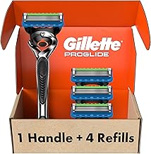 Gillette Fusion ProGlide Razors, Men 1 Gillette Razor, 4 Razor Blade Refills, Shields Against Skin Irritation