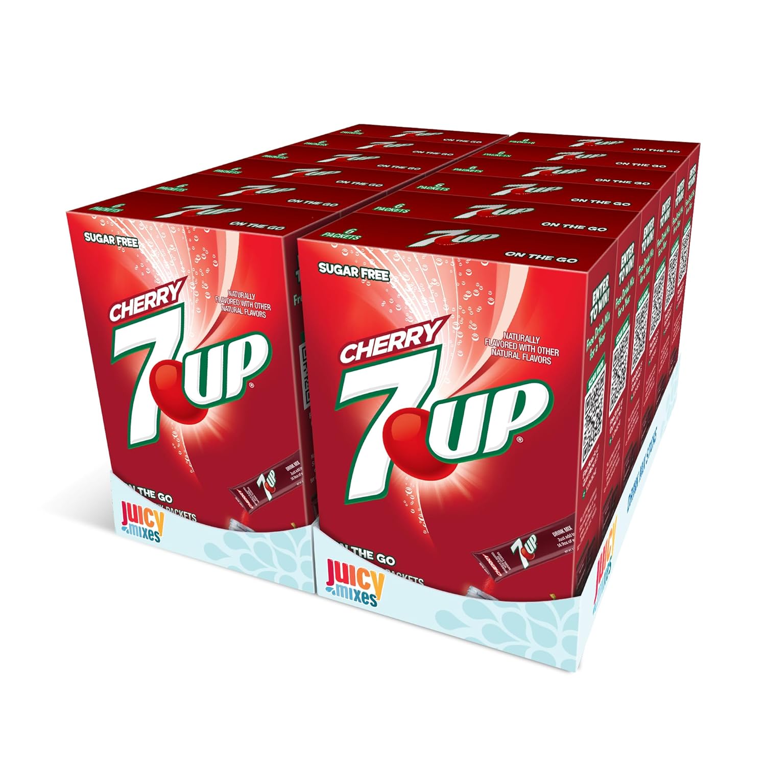 7-UP Powder Drink Mix – Sugar Free & Delicious (Cherry, 72 Sticks)