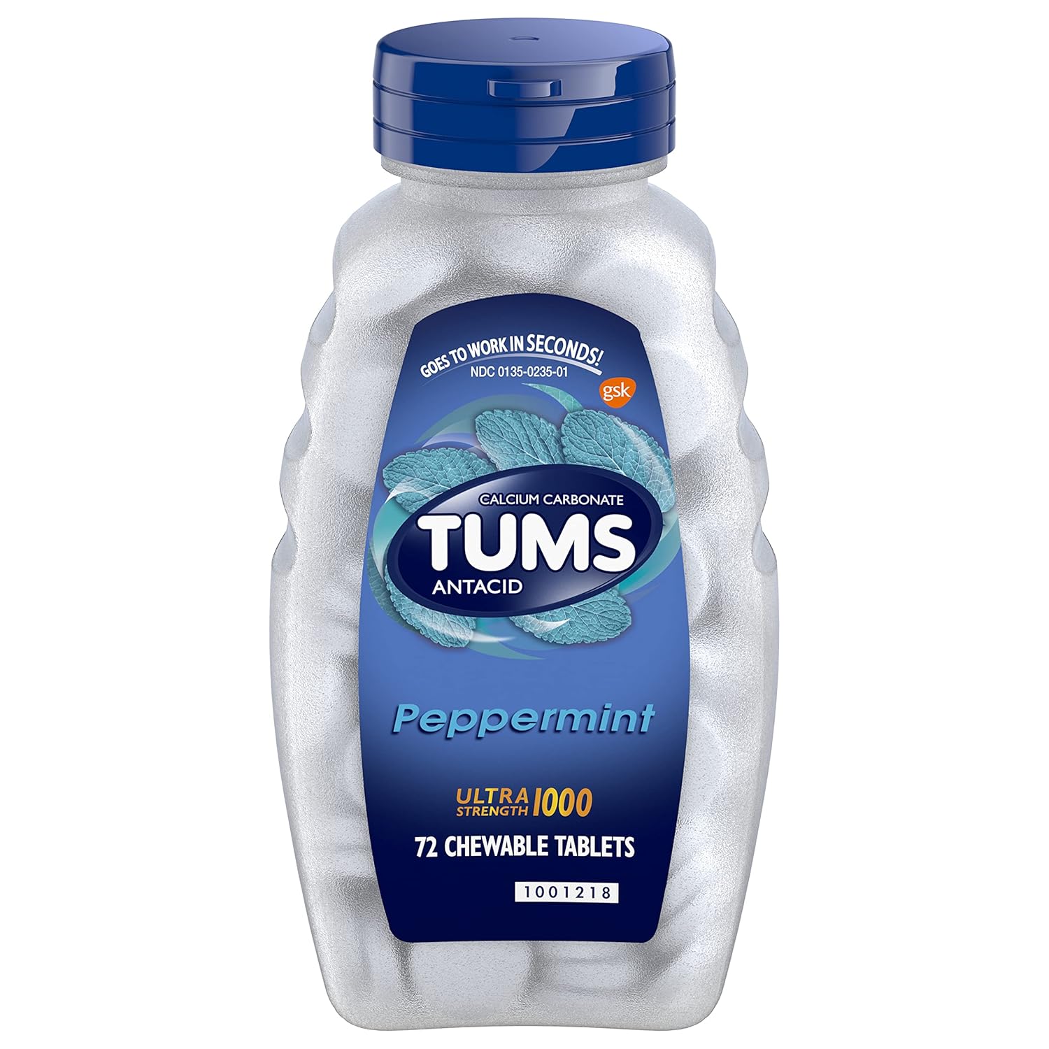 Tums Antacid, Ultra Strength 1000, Peppermint, 72 Chewable Tablets