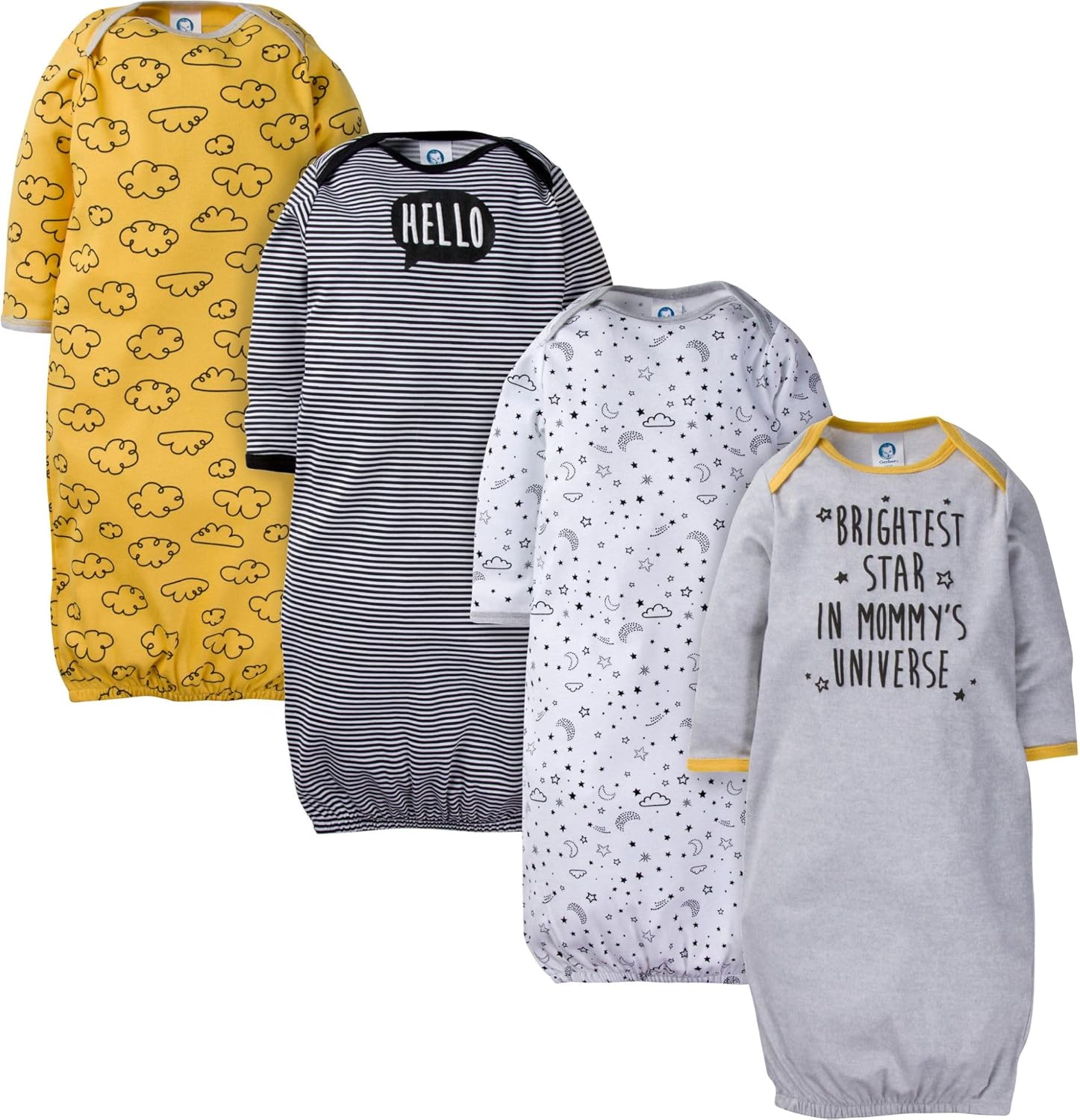 Gerber Baby Boy and Girls 4-Pack Sleeper Gown