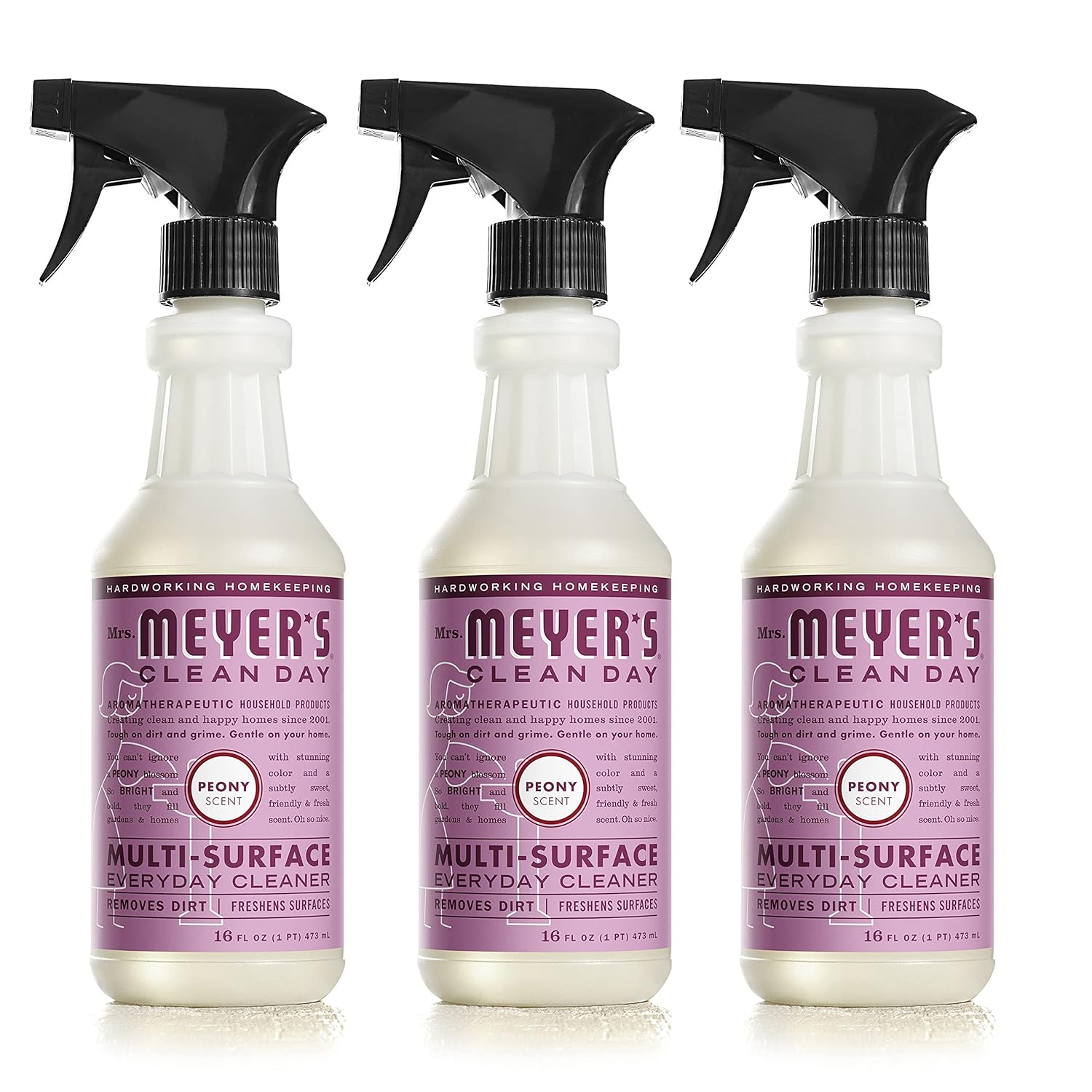 MRS. MEYER'S CLEAN DAY All-Purpose Cleaner Spray, Peony, 16 fl. oz - Pack of 3