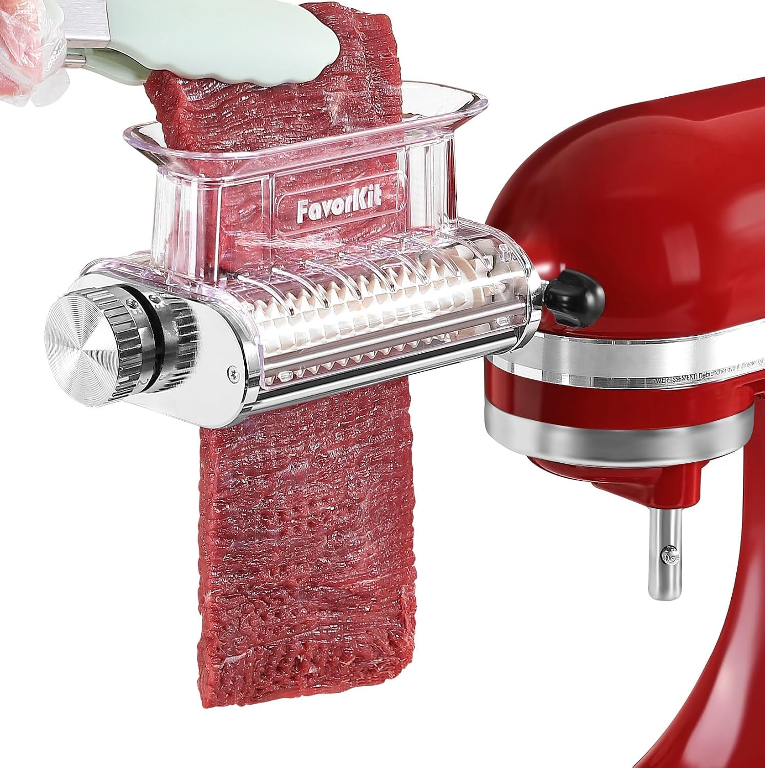 Adjustable 3 Thickness Meat Tenderizer Attachment for Kitchenaid Stand Mixers,Durable Metal Housing with Transparent Cover,Dishwasher Safe