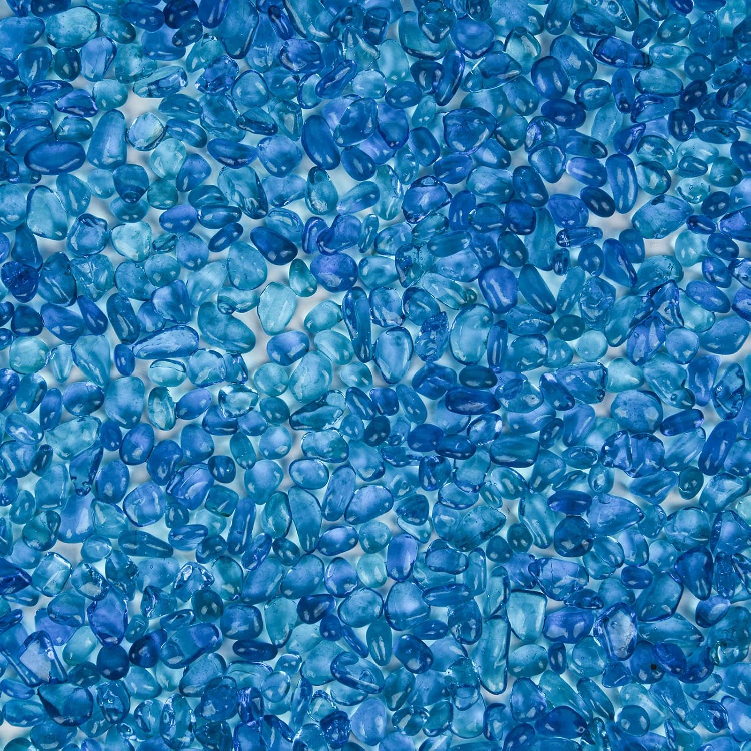 2.1lbs Sea Blue Glass Stones, Small Fire Glass Pebbles Artificial Crystal Gemstones Decorative Stones River Pebbles for Aquarium, Flowerpot, Landscaping, Vase Fillers
