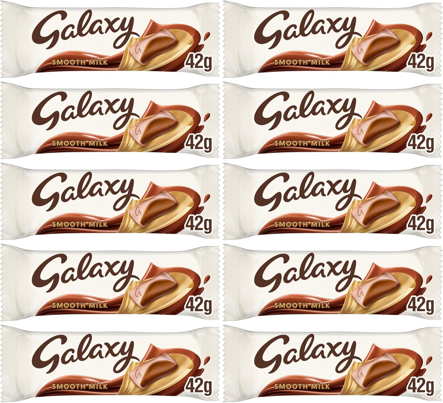 Galaxy Milk Chocolate Bundle With Galaxy Smooth Milk Chocolate Bar 42g (10 Pack)