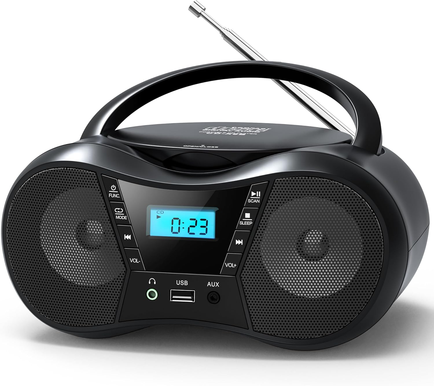 Portable CD Player for Home with Remote Control，Large LCD