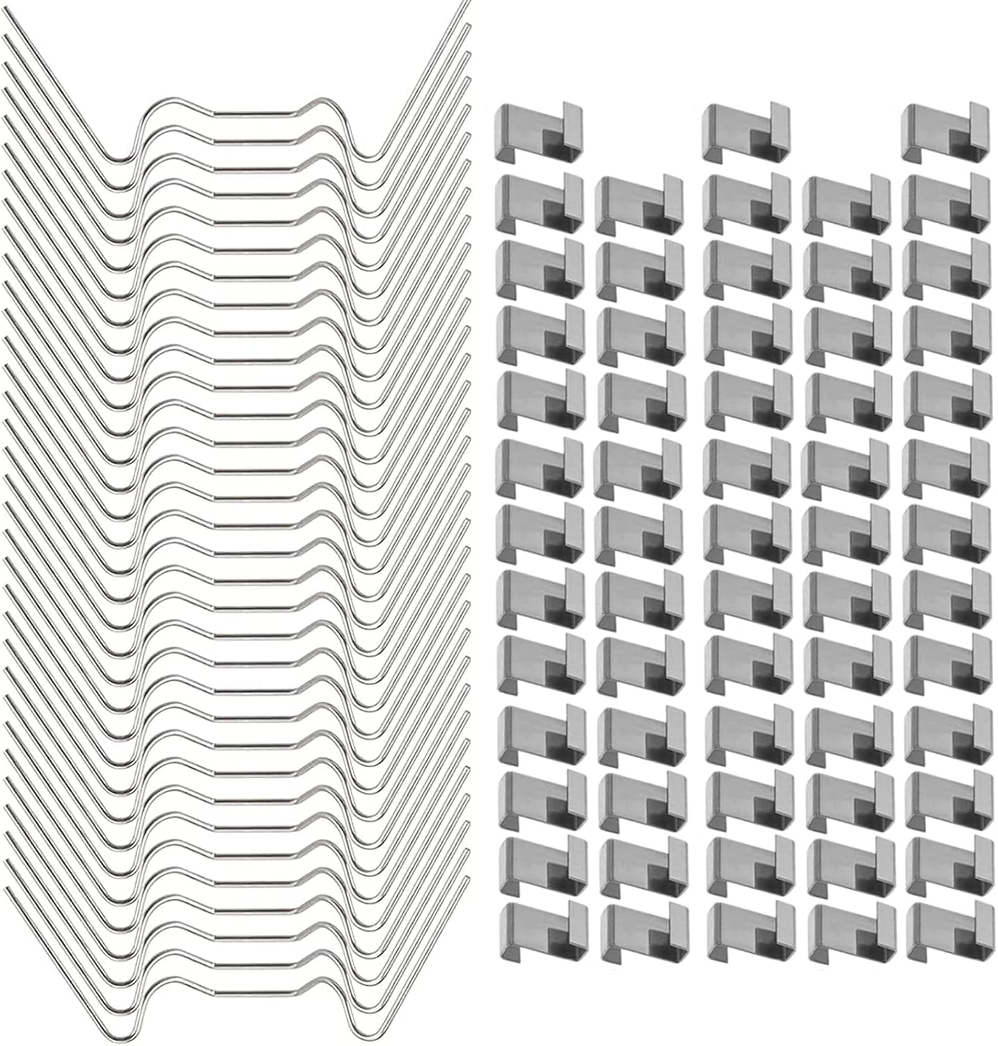 150Pcs Greenhouse Glass Clips Spring,Greenhouse Glazing Clips for Glass,Halls Greenhouse Glass Pane Fixing Clips Window Clips - 75 W Clips and 75 Z Clips for Greenhouse Glass Replacement Accessories