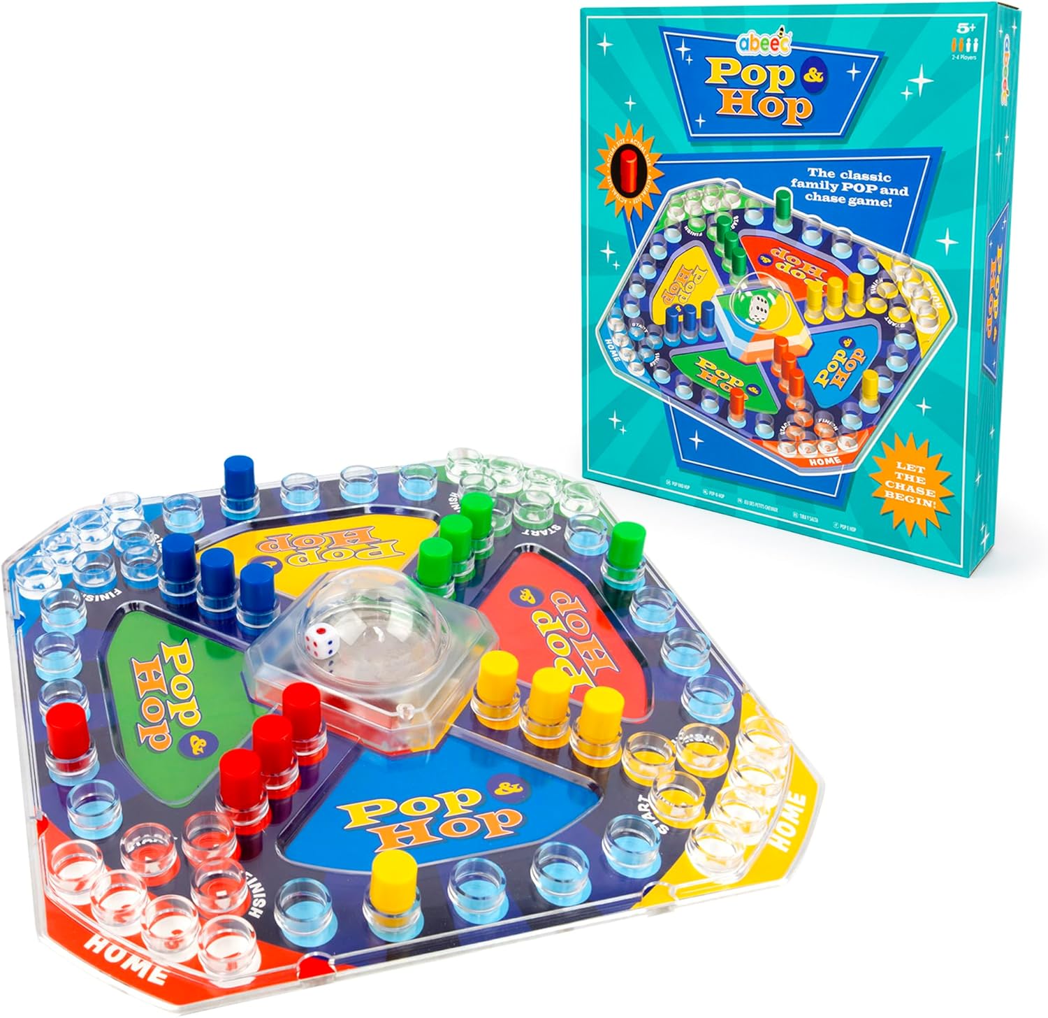 abeec Pop And Hop Board Game - Classic Board Games - Dice Games For Kids - Fun Board Games For Families - Games For 2 To 4 Players - Family Activities - Birthday Gift For Kids