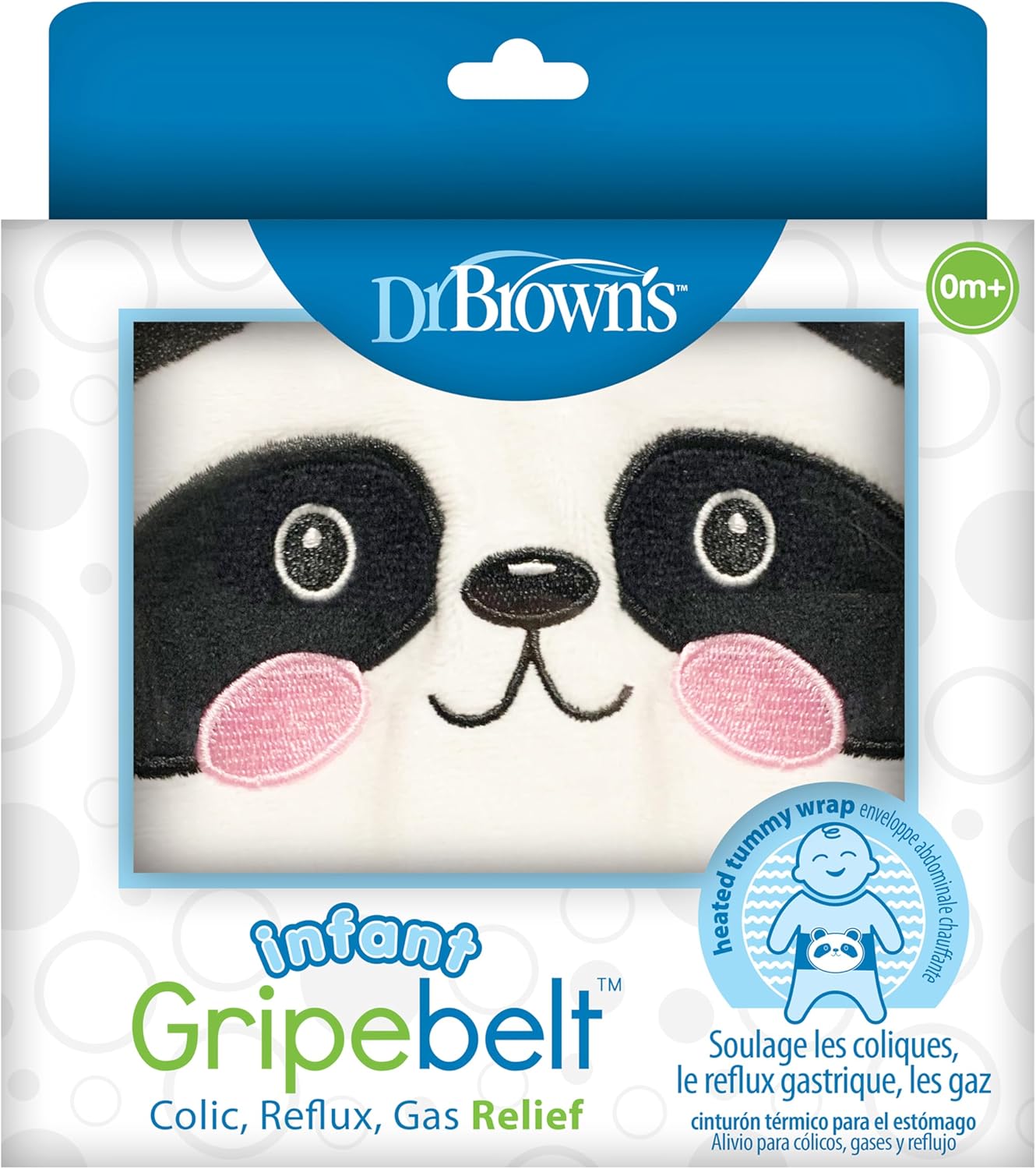 Dr. Brown’s Infant Gripebelt for Colic Relief, Heated Tummy Wrap, Baby Swaddling Belt for Gas Relief, Natural Relief for Upset Stomach in Babies and Toddlers, Panda, 0-3m