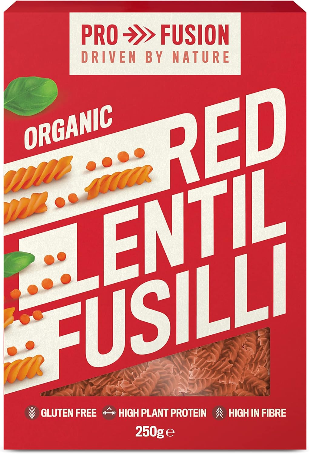 Profusion Organic Red Lentil Fusilli, 250g - Grain-Free, High Protein & Vegan-Friendly