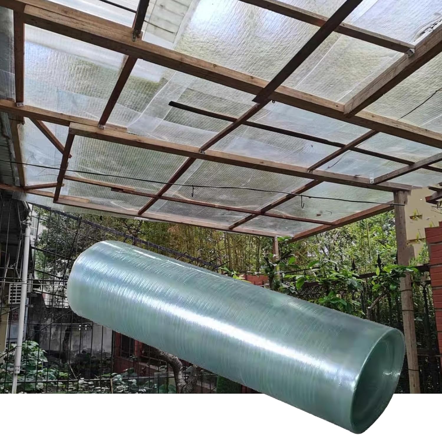 Clear Roof Sheet,1mm Glassfiber Panel,FRP Daylighting Plate,Replacement Shed Panel,Flame Retardant/Rainproof/Anti-UV Garage Roofing Covers,Easy to Bend & Cut (39.37in x 78.74in)