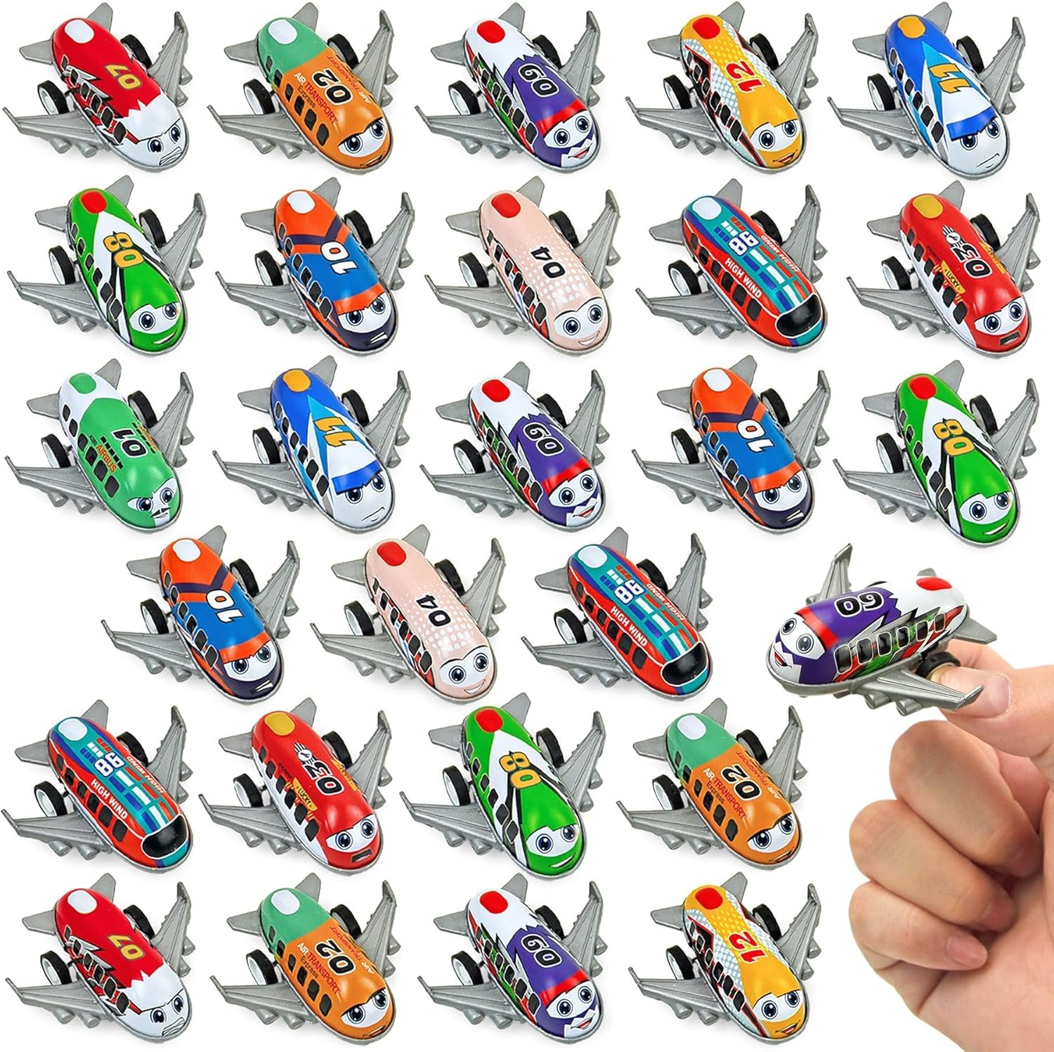 Vileafy Kids Pull Back Airplanes Toys Gifts for Class, Goodie Bag Stuffers, Return Bithday Party Favors, Potty Prizes, Pinata Fillers, and Classroom Treasure Box for Boys and Girls