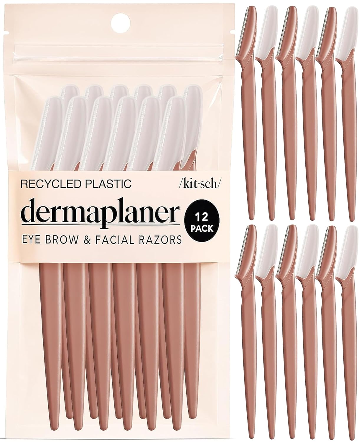 Kitsch Dermaplane Razor for Women Face – Terracotta, 12 pcs