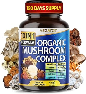 10 in 1 High Strength Mushroom Supplement 9,700MG - Lions Mane, Cordyceps, Reishi - Brain Supplements for Memory and Focus ** 5-Month Supply