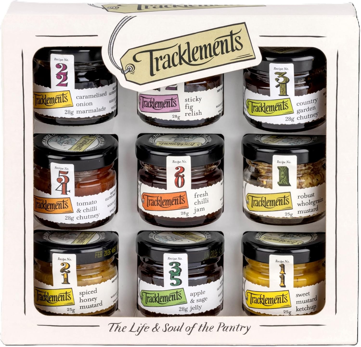 Tracklements | 9 Mini Jar Gift Pack, 9 x 25g