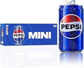 Pepsi Soda, Mini Cans, 7.5 Ounce (Pack of 10)