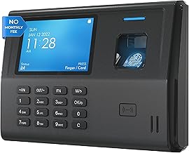 ANVIZ Time Clocks for Small Business Employees - CX3 Fingerprint Biometric Clock in and Out Machine - Finger Scan + RFID + Pin Punching in one, with Night Shifts, No Software Required