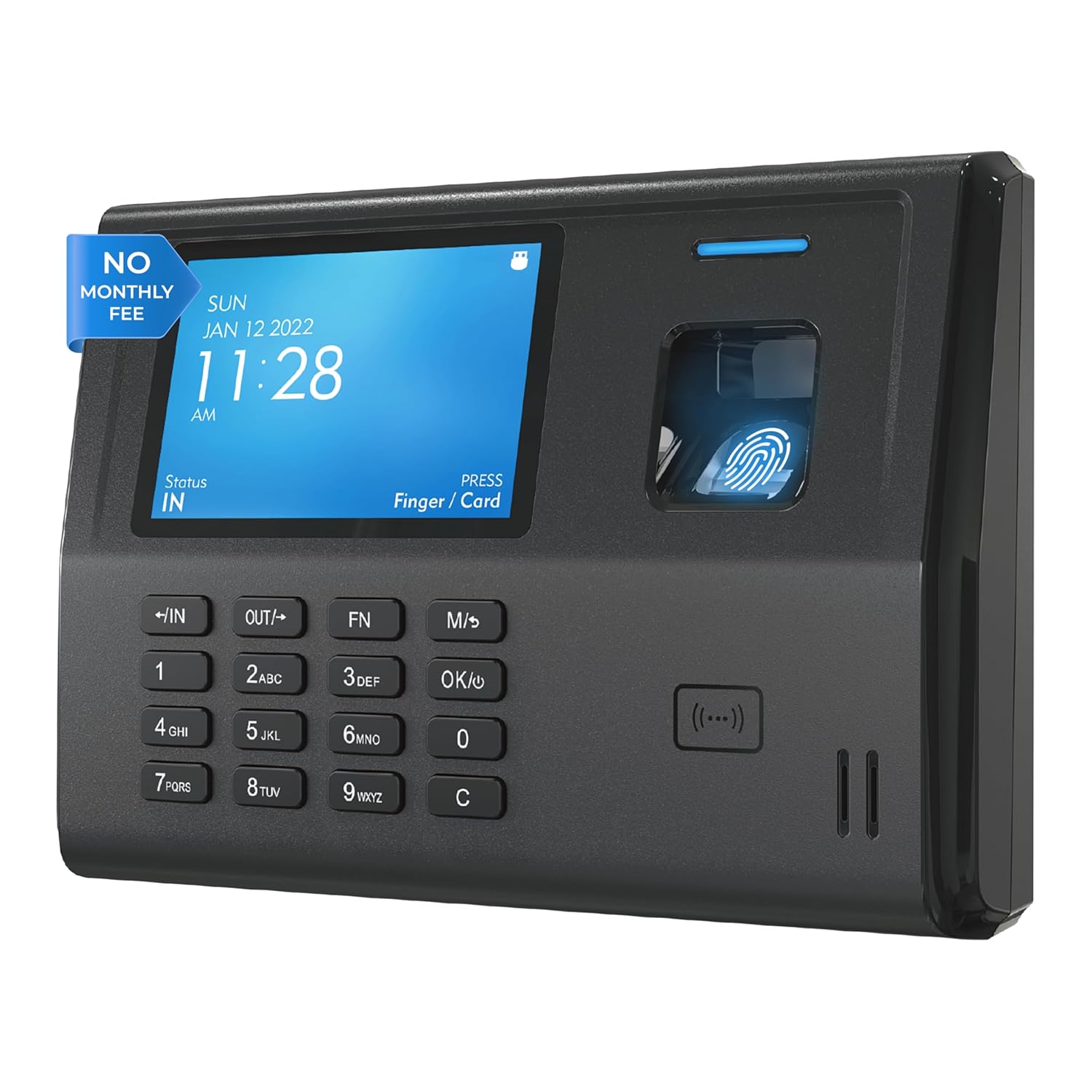 ANVIZ Time Clocks for Small Business Employees - CX3 Fingerprint Biometric Clock in and Out Machine - Finger Scan + RFID + Pin Punching in one, with Night Shifts, No Software Required