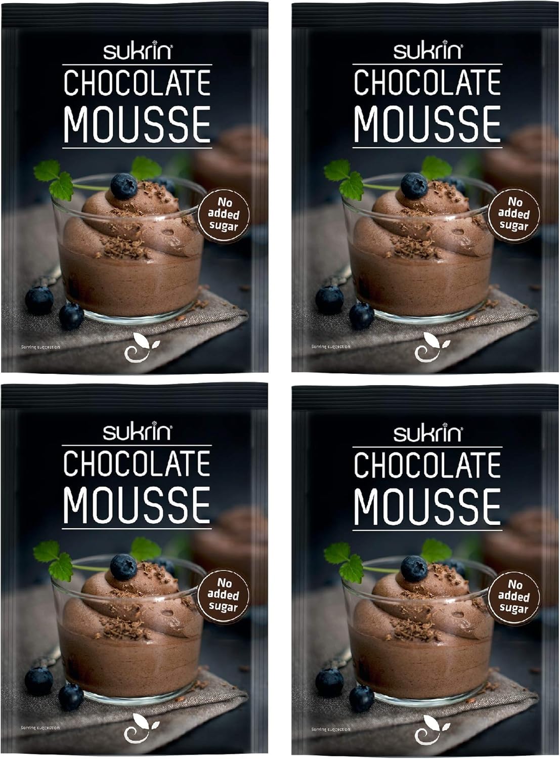 Sukrin Chocolate Mousse Dessert No Added Sugar 4 x 85g Sachets