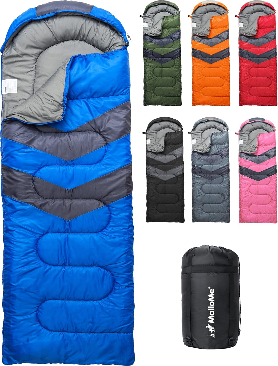 MalloMe Sleeping Bags for Adults & Kids Sleeping Bag 3-4 Season - Ultralight Backpacking Sleeping Bag Cold Weather & Warm, Lightweight Compact, Single Adult Girls Boys Winter Sleep Camping Accessories