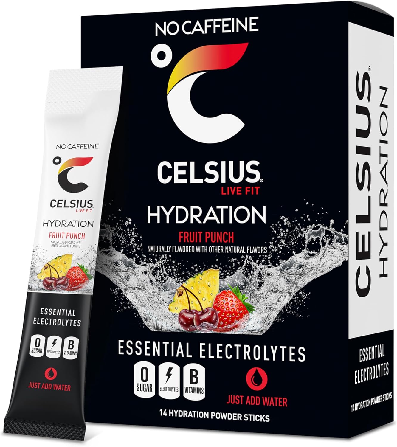 CELSIUS Hydration™ Fruit Punch, Sugar Free Electrolyte Hydration Drink Mix (Pack of 14)