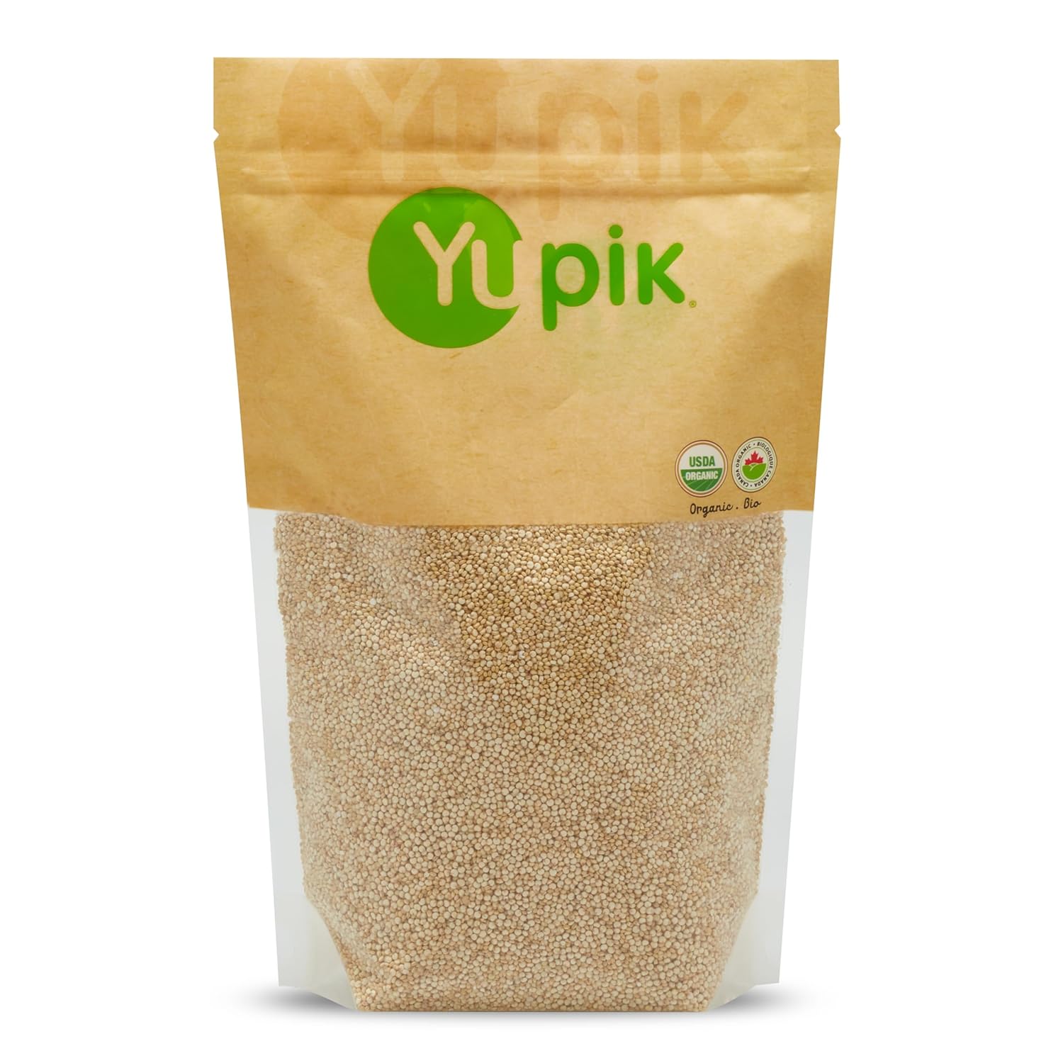 Yupik Organic White Quinoa, 2.2 lb (35.2 oz), Non-GMO, Gluten-Free, Kosher, Vegan, Raw White Grains, Unsalted, Oil-Free, Plant-Based Protein, Source of Fiber, Great Replacement for Rice & Pasta