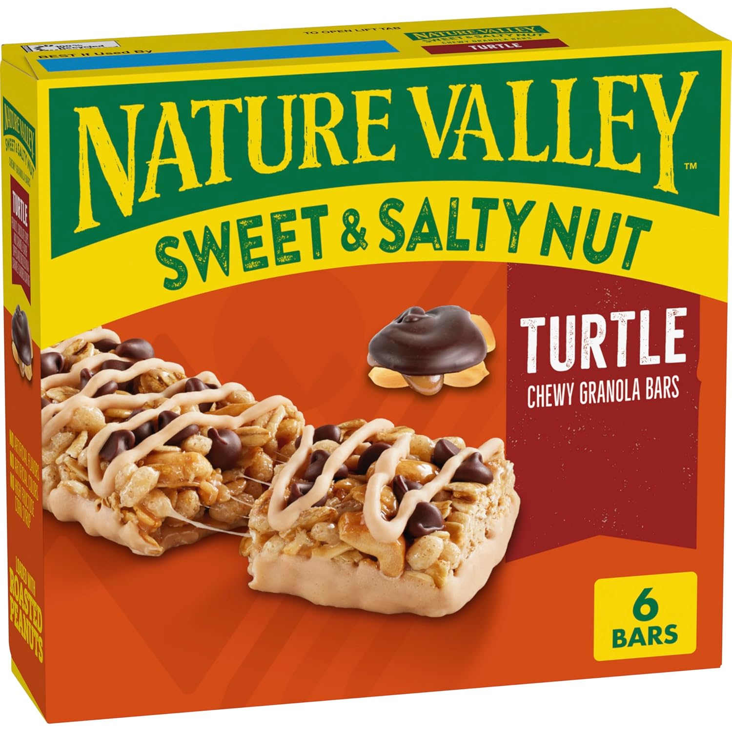 Nature Valley Sweet and Salty Nut Granola Bars, Turtle, 6 Bars, 7.2 oz