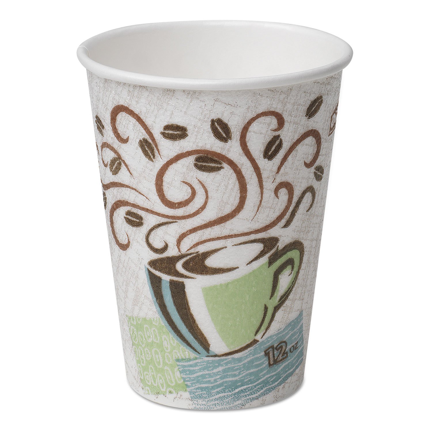 Georgia-Pacific 5356DX Dixie PerfecTouch 16 oz. Insulated Paper Hot Coffee Cup by PRO , Coffee Haze, 500 Count (25 Cups Per Sleeve, 20 Sleeves Per Case), Coffee Haze Design, White/ multicolor