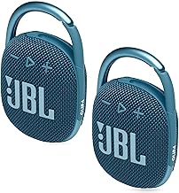 JBL 2 Pack Clip 4 Waterproof Wireless Audio Bluetooth Speaker Bundle (Blue)