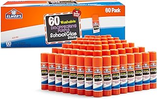 Elmer's Disappearing Purple School Glue Sticks, Washable, 7 Grams, 60 Count
