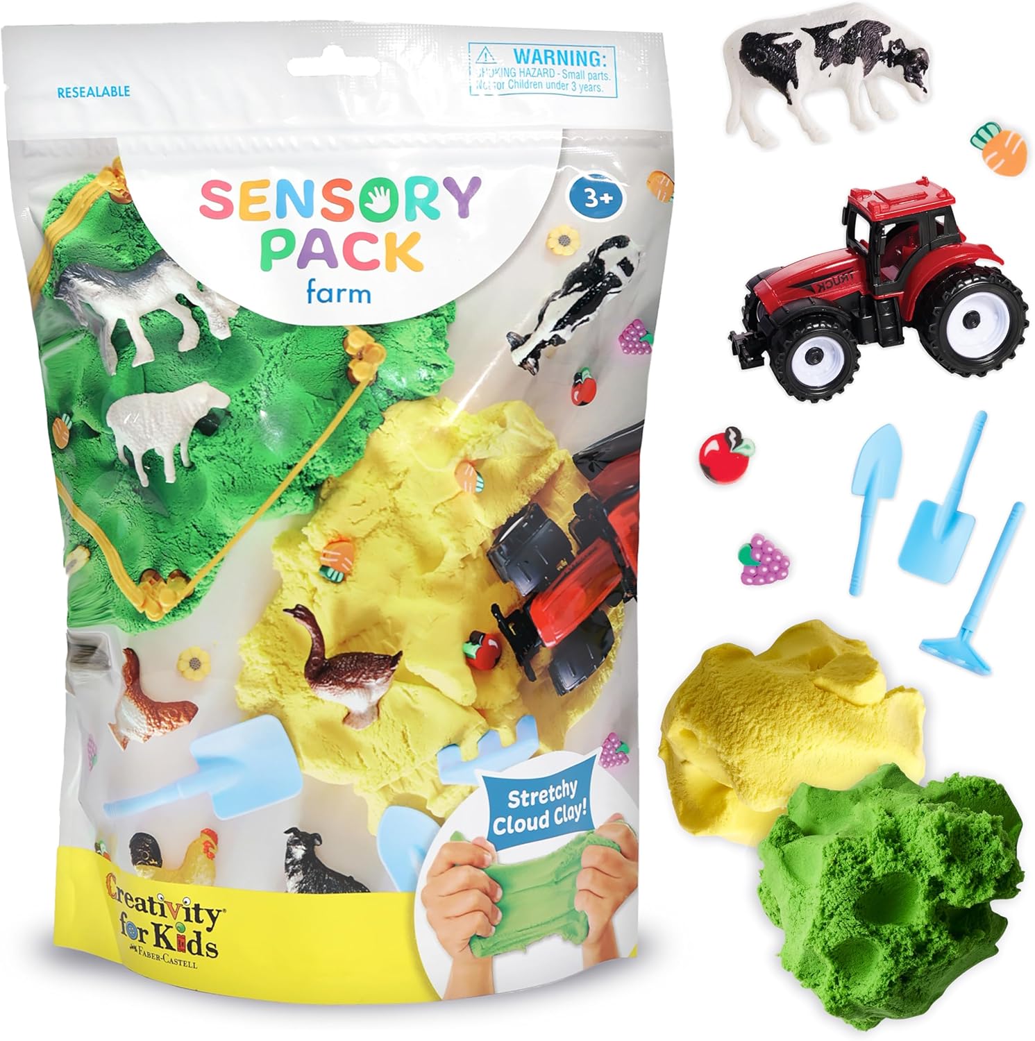 Creativity for Kids Sensory Pack: Farm, Sensory Toys for Toddlers, Pretend Play Farm Animals for Kids, Toddler Travel Toys and Activities (Ages 3+)