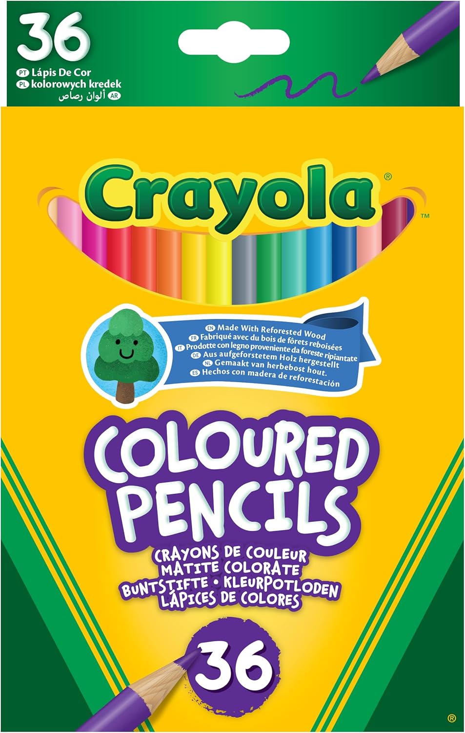 CRAYOLA Colouring Pencils - Assorted Colours (Pack of 36) | A Must-Have for All Kids Arts & Crafts Sets | Ideal for Kids Aged 3+