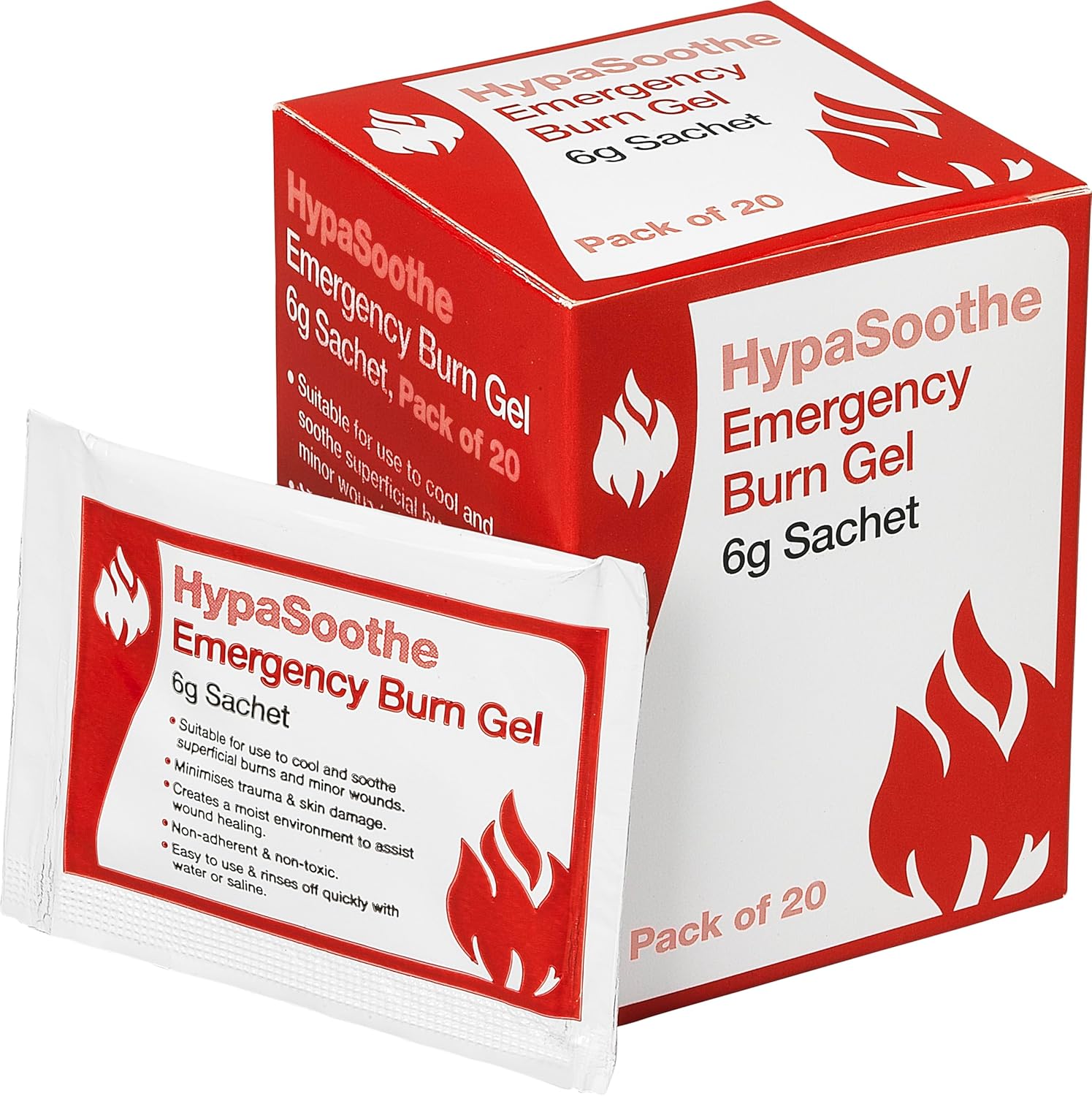 Safety First Aid Group HypaSoothe Emergency Burn Gel 6g Sachets, Pack 20