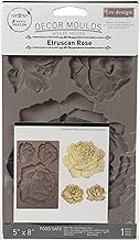 Redesign with Prima Redesign Furniture Decor Moulds® Etruscan Rose 5"x8",8Mm Thickness For Funiture Dresser, Chocolate,Cake,Candy,Backery,Soap,Polymer Clay, earthen Clay