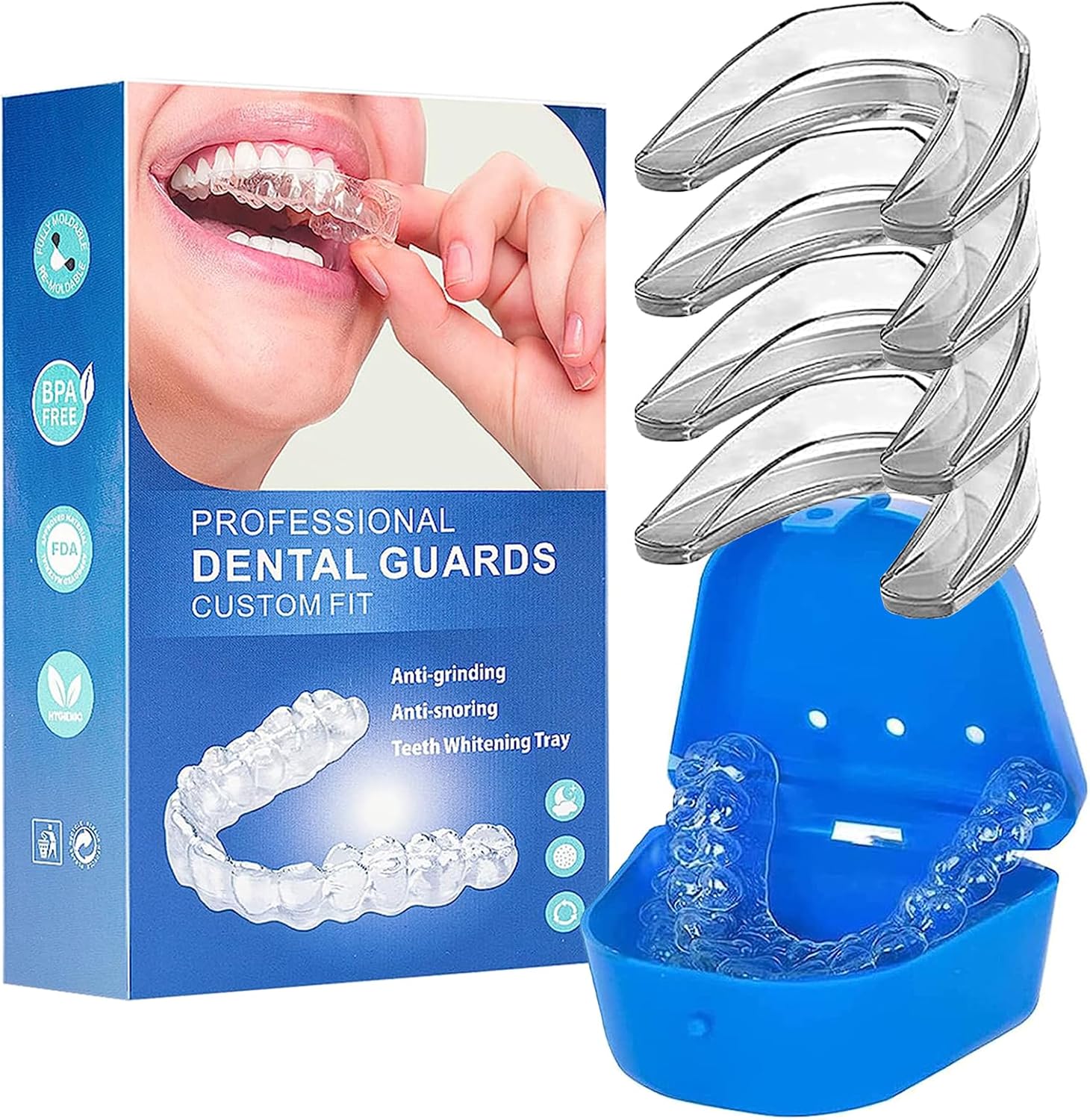 Mouth Guard for Grinding Teeth at Night,4 PCS Night Guards for Teeth Grinding,Teeth Grinding Mouth Guard for Sleep,Night Guard(One Size)